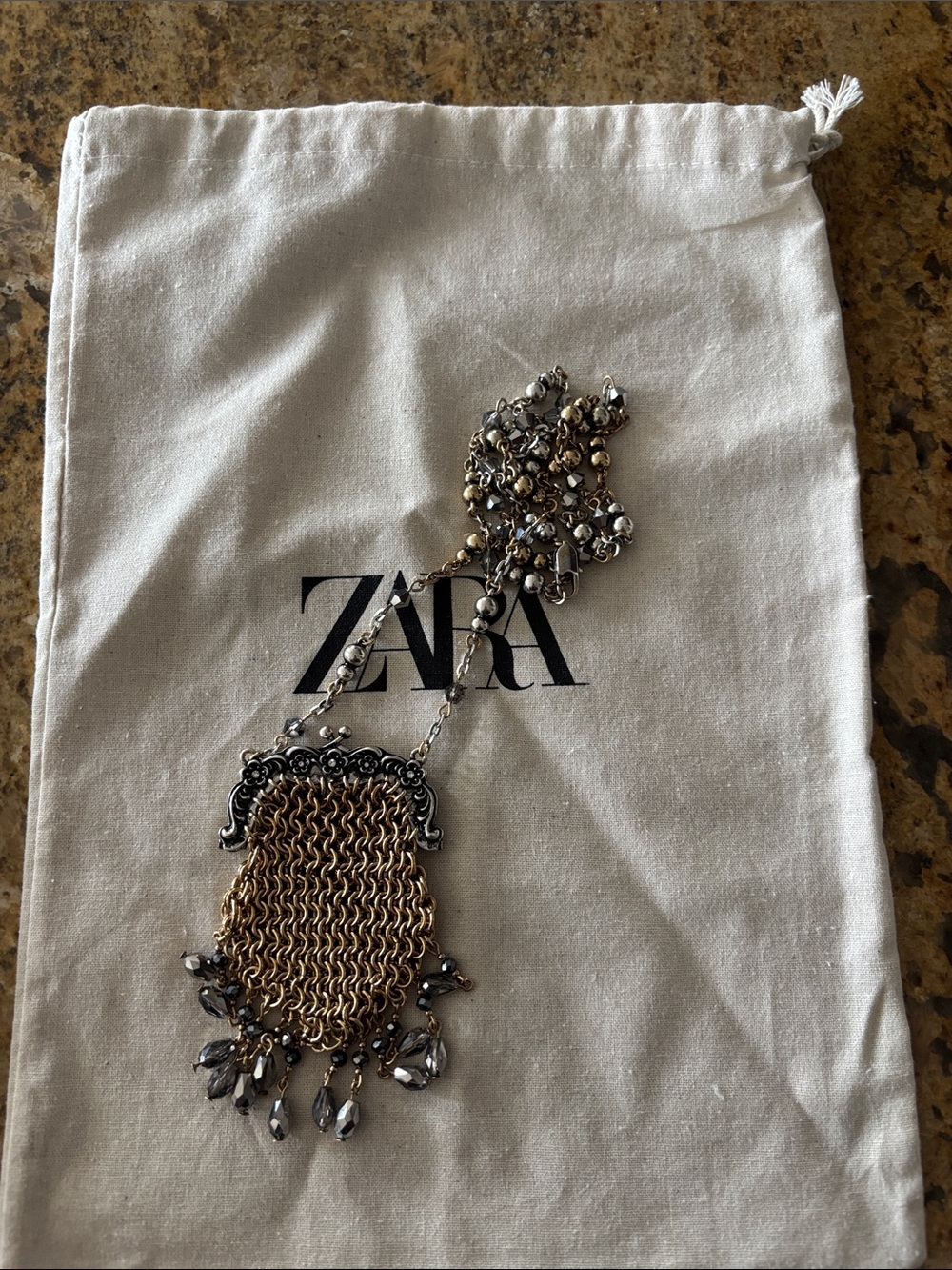 Zara Combined Jeweled Bag Necklace FW 2025 - Picture 6 of 6